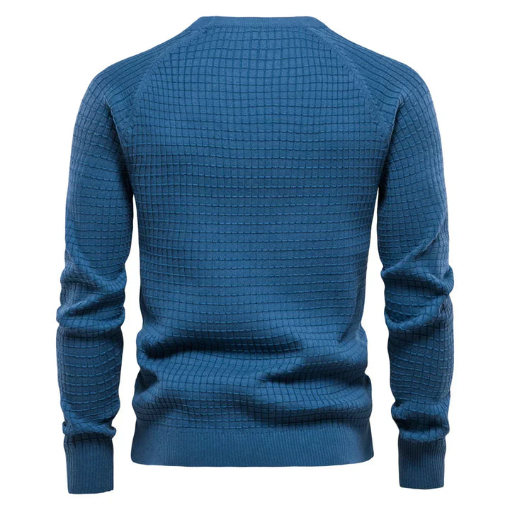 Kursava™ | Men's Sweater With Grid Pattern