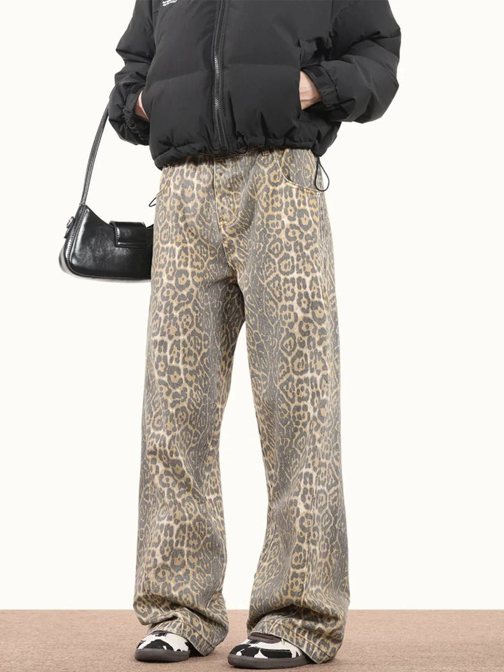 Leopard Baggy Jeans