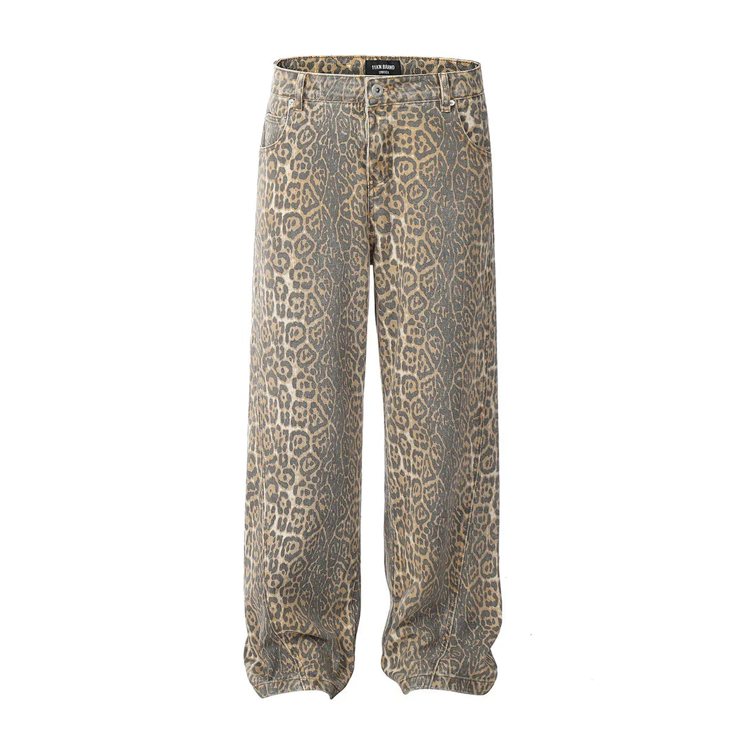 Leopard Baggy Jeans
